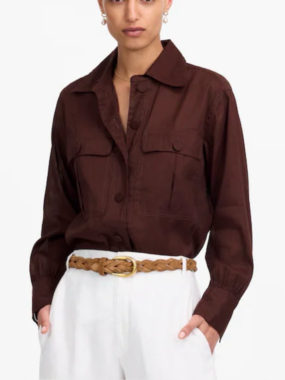 Madewell - Utility Pocket Button Down Lightweight Long Sleeve Blouse Size Medium